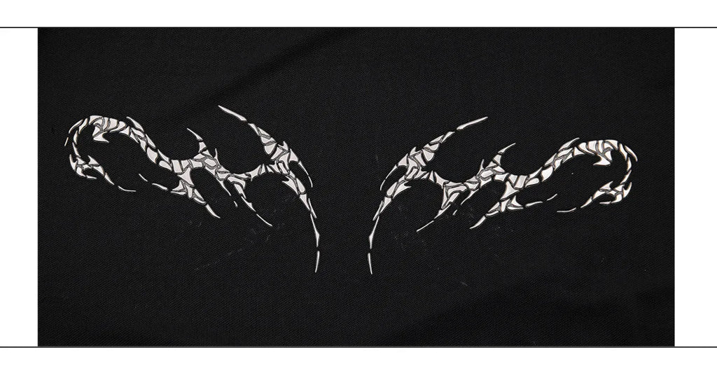Black slim long sleeve mesh bottoming shirt on a hanger showing its fit and fabric texture.
