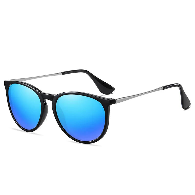 Fashion polarised sunglasses with black full frame and black gray PC lens for UV400 protection