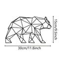 Black iron polar bear silhouette wall hanging decoration with line bear design