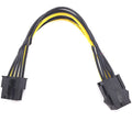 20cm long black 6-pin to 8-pin graphics card power extension cable