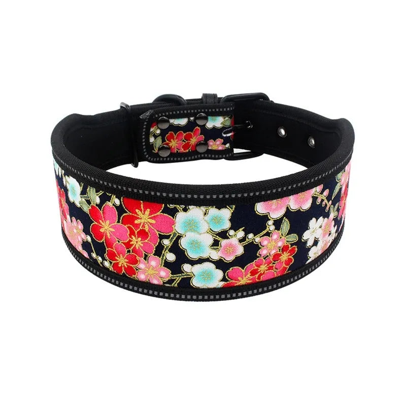 Diving material cloth pet collar in blue camouflage option with adjustable fit