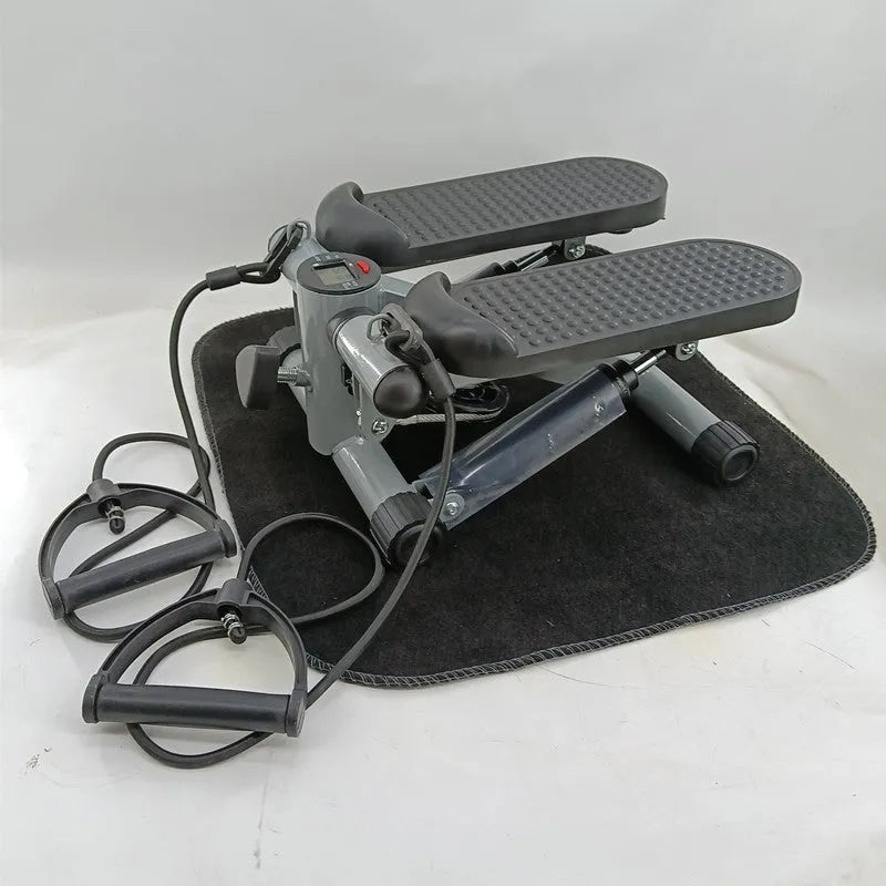 Silver grey hydraulic resistance pedal machine for home fitness
