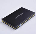 Ultra-thin mobile hard disk with metal shell, black colour, USB 3.0 interface, showing compact 2.5-inch size