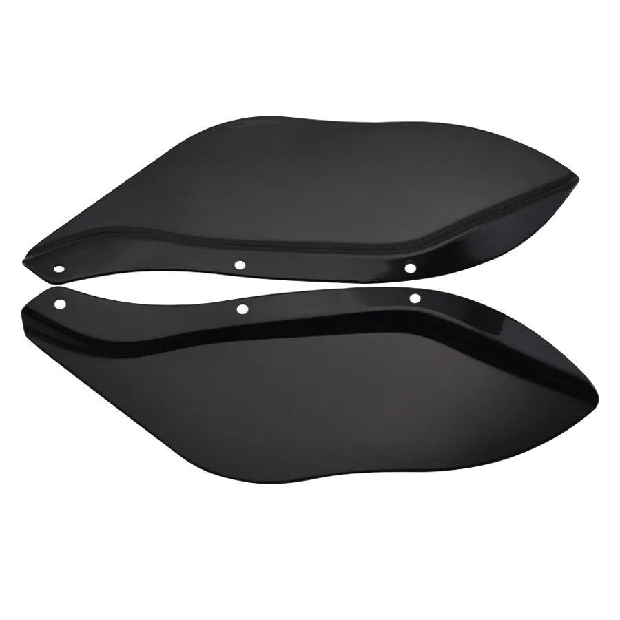Harley-Davidson motorcycle side wing head covers in black and transparent ABS plastic