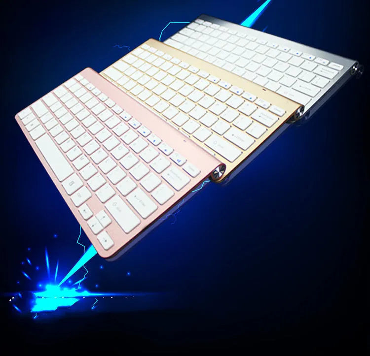 2.4G wireless keyboard and mouse combo set in Gold, Rose Gold, or Silver with 78 keys and shared USB receiver