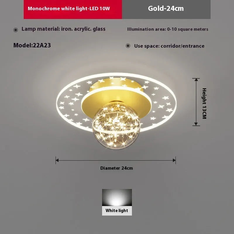 Modern ceiling lamp with three-colour LED lighting for corridors and hallways