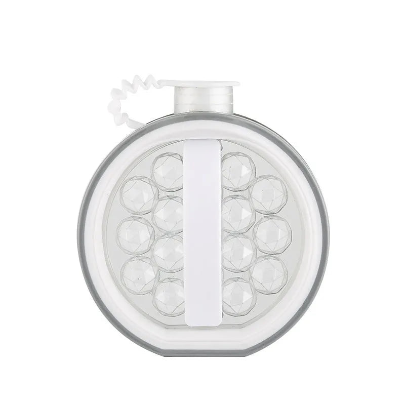 2 in 1 portable ice bottle and ice ball maker in light grey or blue with 800 capacity