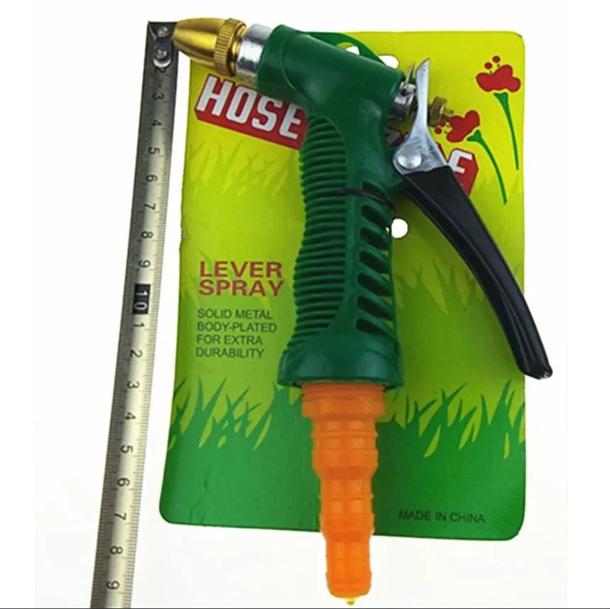 Adjustable high pressure water gun with green copper head for car wash and garden watering