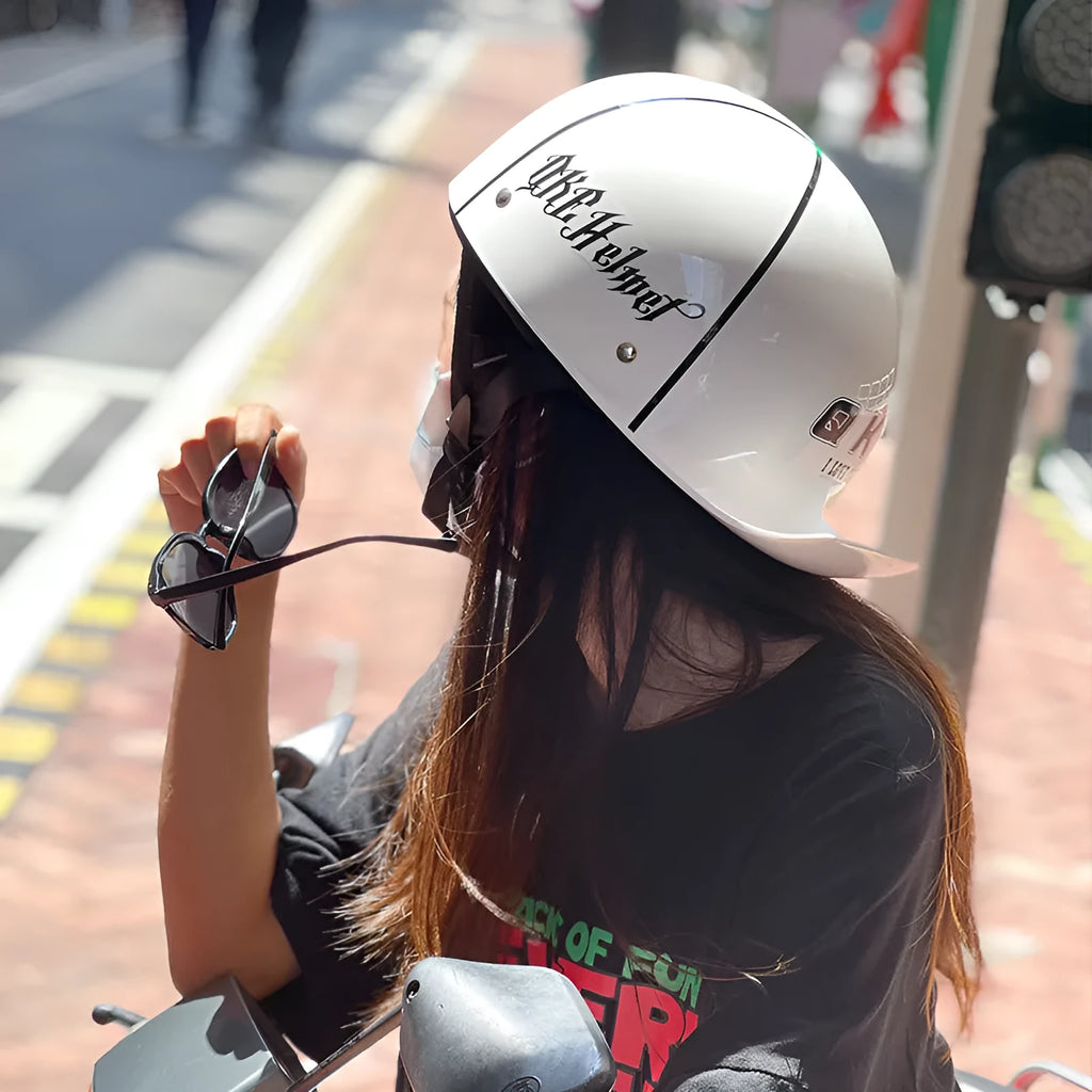 Retro ABS motor helmet in Beauty Missile colour for electric car riding, universal size