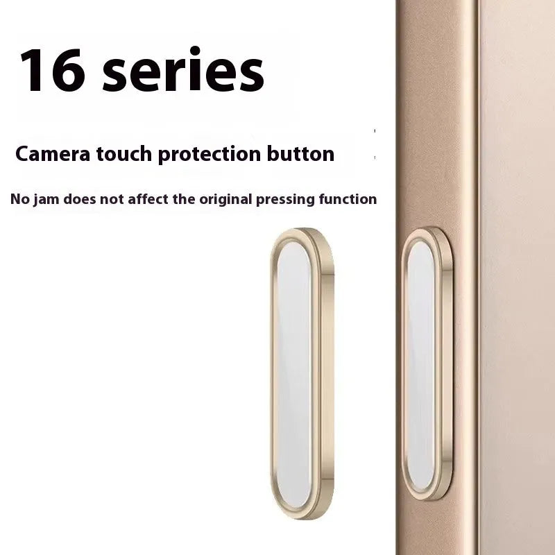 Mobile phone camera button film tempered glass with metal edge sticker for iPhone 16 series in three colours