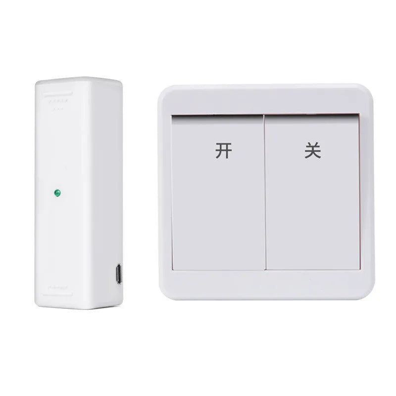 Gold and white wireless voice control light switch with remote control for installation without wiring