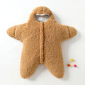 Cashmere and cotton baby sleeping bag with hood and zipper closure for winter newborn warmth