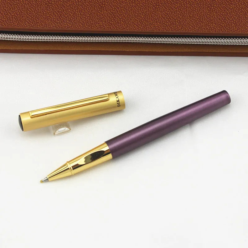 Metal baozhu ballpoint pen for students shown in seven colour options