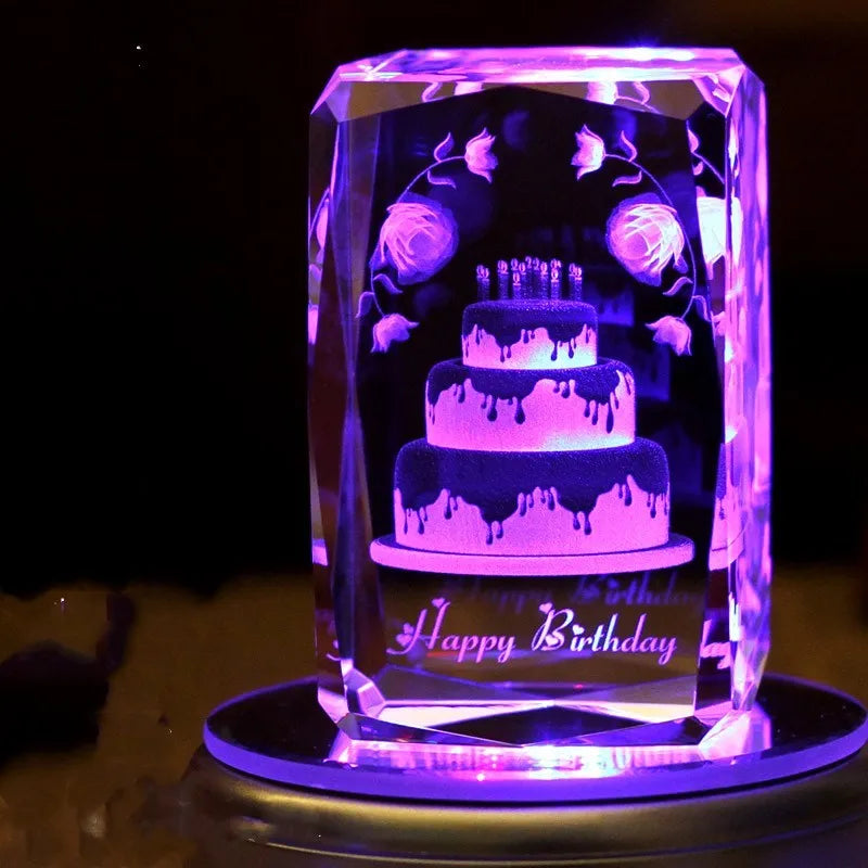Small colourful Bluetooth crystal night light with MP4 player in gift box