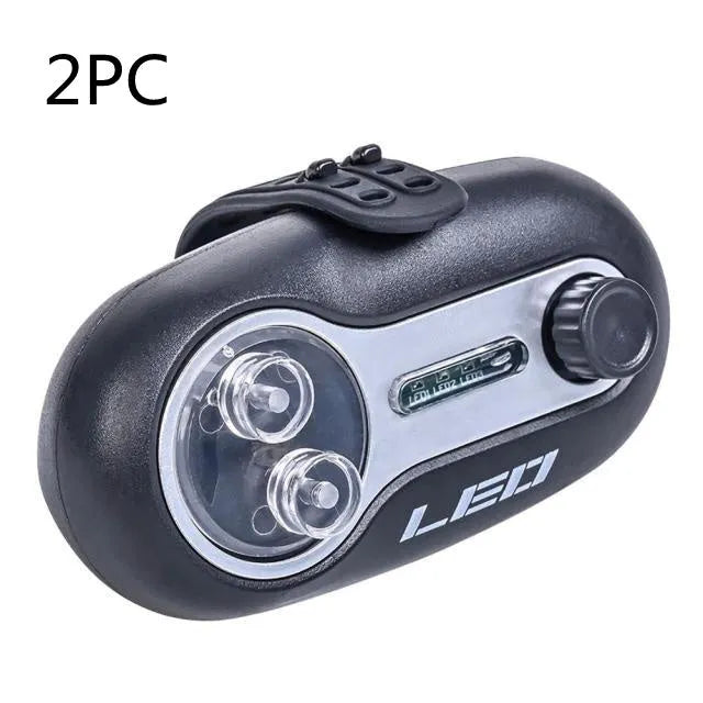 Fishing rod alarm with automatic night fishing signal induction lamp in blue or black colour options