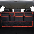 Black car hanging storage bag with carrying handle made from waterproof Oxford cloth
