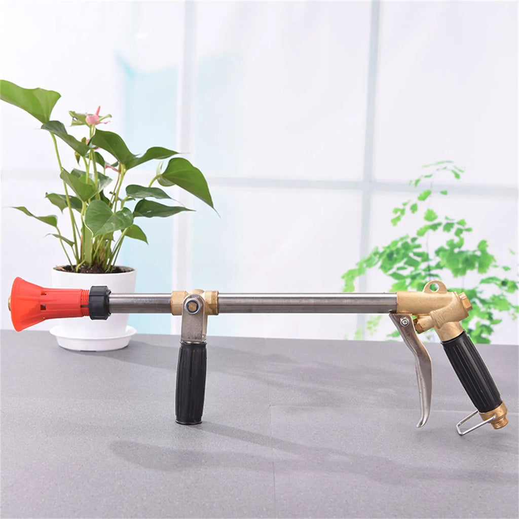 Submachine gun type adjustable high-pressure agricultural pesticide spray gun made from plastic