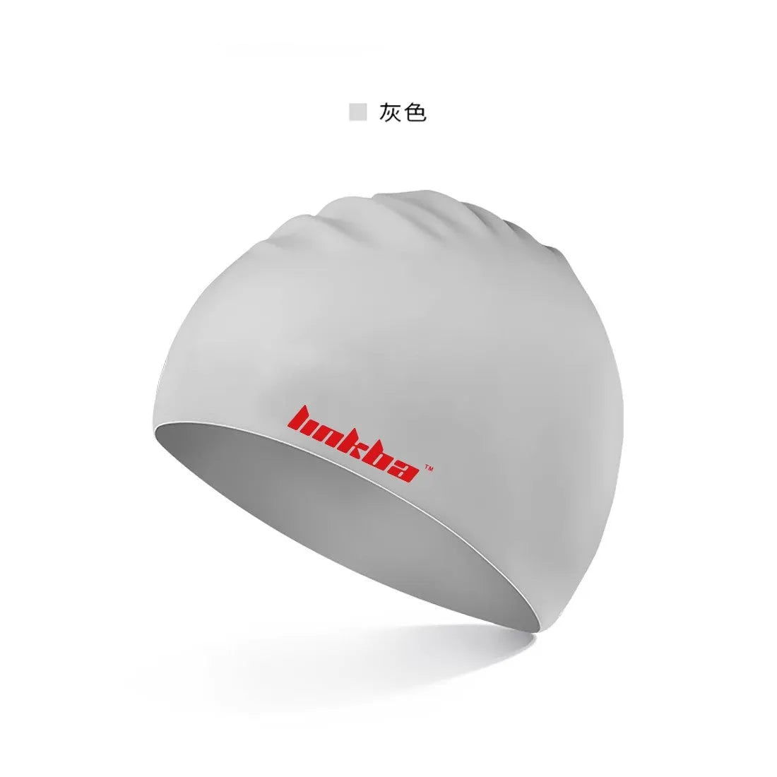 Silicone swimming cap with letter pattern in choice of five colours for swimming ear protection