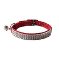 Flocked fabric cat collar with elastic buckle and gang drill pattern in multiple colours.