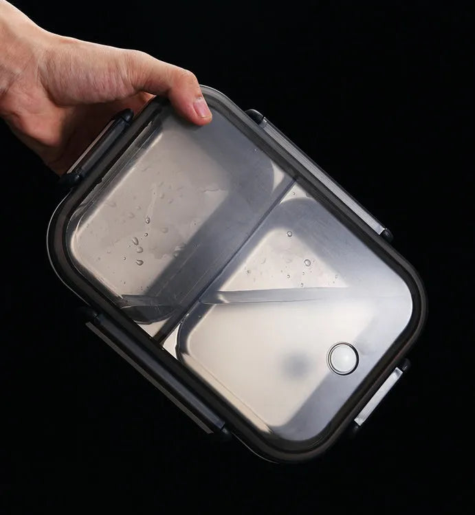 Stainless steel insulated lunch box with food grade 304 inner plate and sealing ring lid in blue colour
