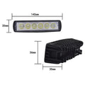 Black die-cast aluminium automobile auxiliary spotlight with clear lens for 18W LED light output.