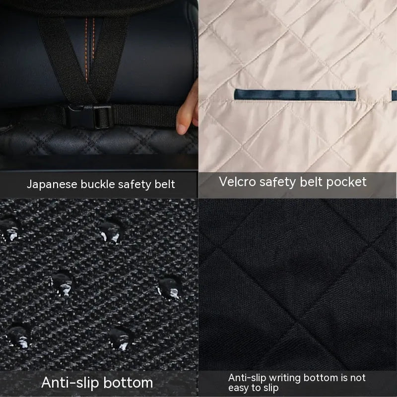 Rear car dog bed in black Oxford cloth measuring 127x35x55 cm for dog travel in SUV boot