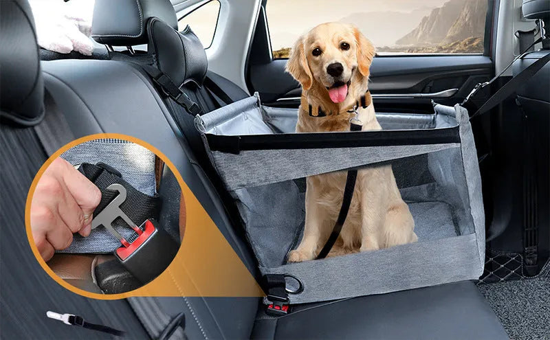 Oxford cloth portable dog crate in black, grey, or brown with dimensions 49x49x38 cm