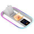 White ABS charging base for PS5 Portal and PS5 controller with colourful LED and Type-C cable