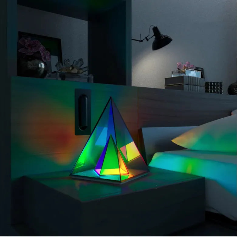 Creative night light acrylic cube LED colour box with USB power and push-button switch in three sizes 15 22 30 cm