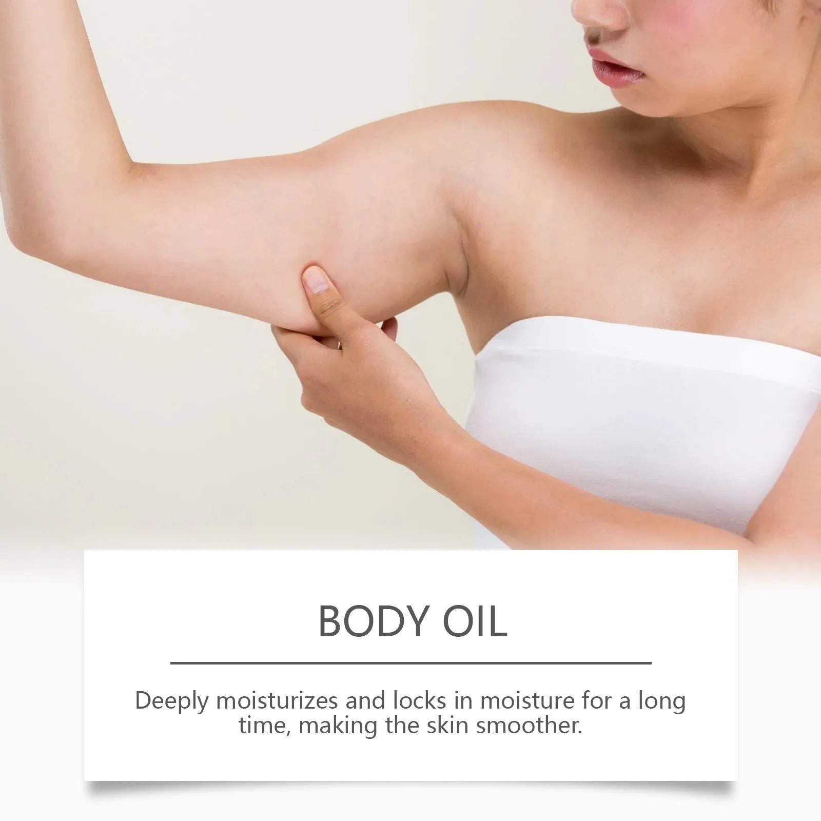 100ml bottle of body firming massage oil with glycerol and rose oil ingredients