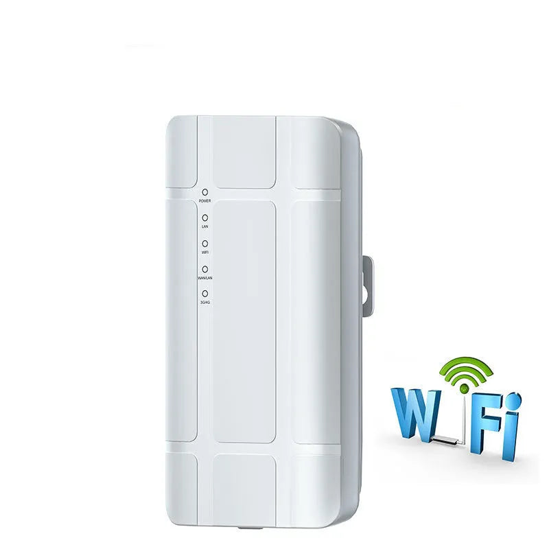 White 4G LTE outdoor CPE router with antennas, 300Mbps dual-band wireless, full netcom