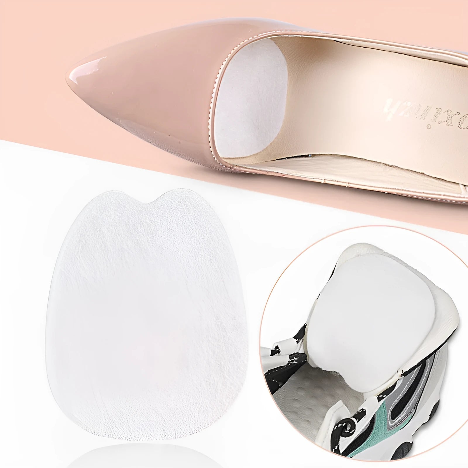 White thin felt anti-wear shoe tongue sticker for front palm protection.