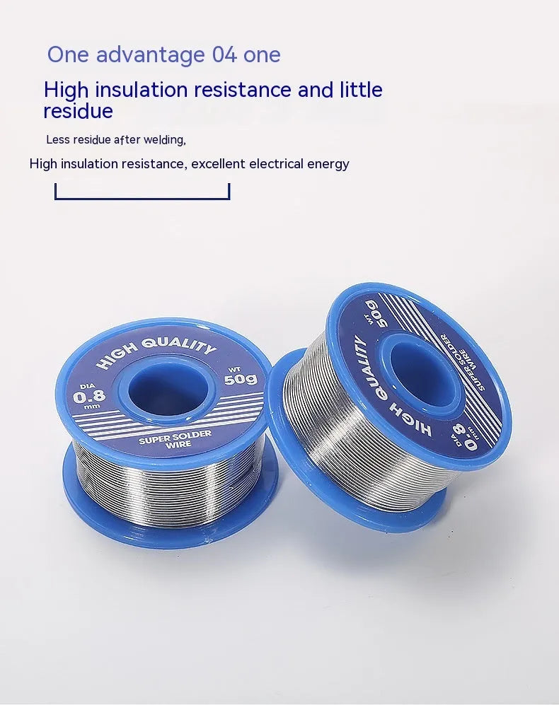 Flux cored tin lead solder wire roll for metal repair, 0.8-1.0mm diameter, 50g-100g