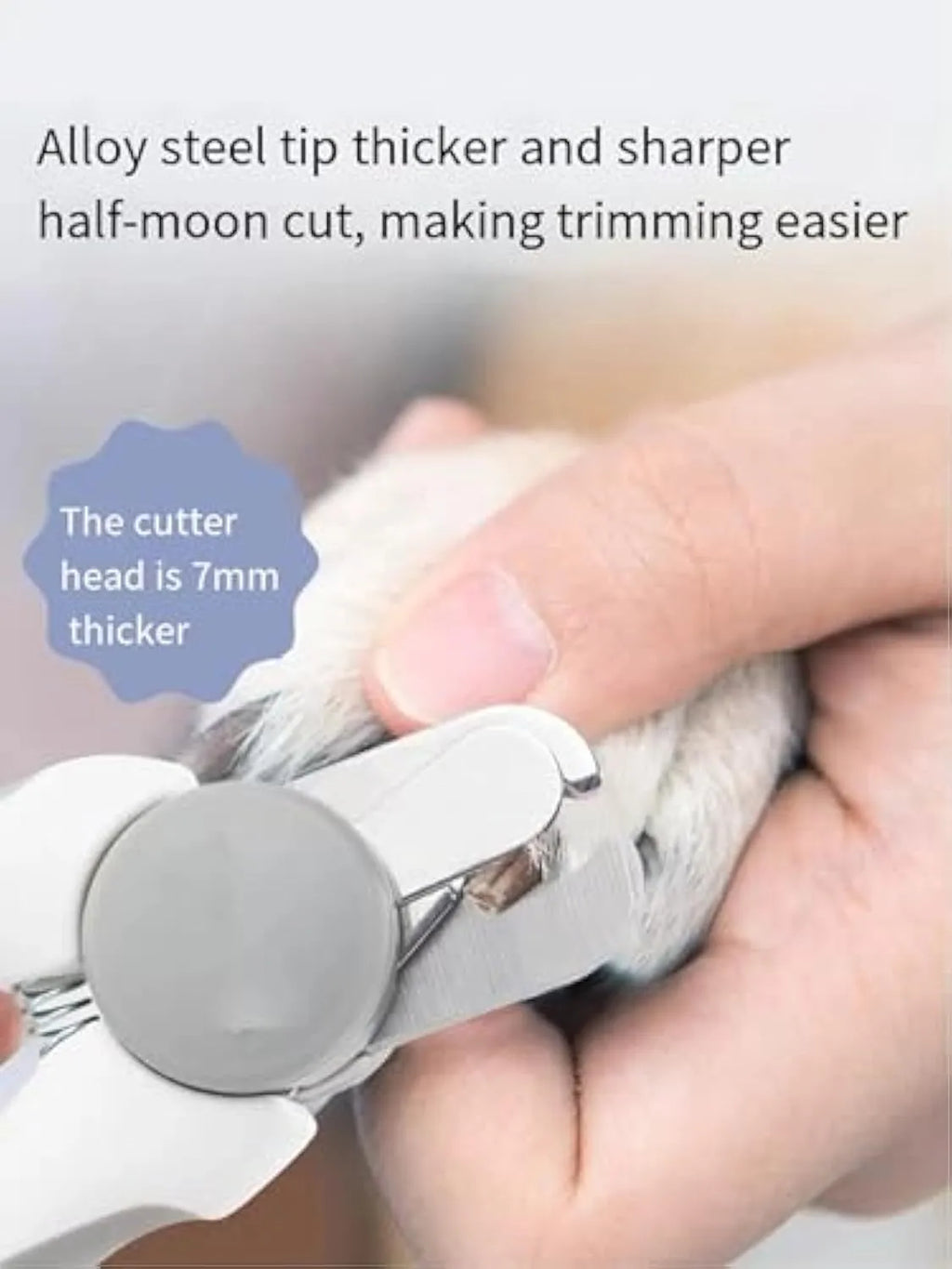 Blue heavy-duty dog nail clippers with safety guard for large breed thick nails