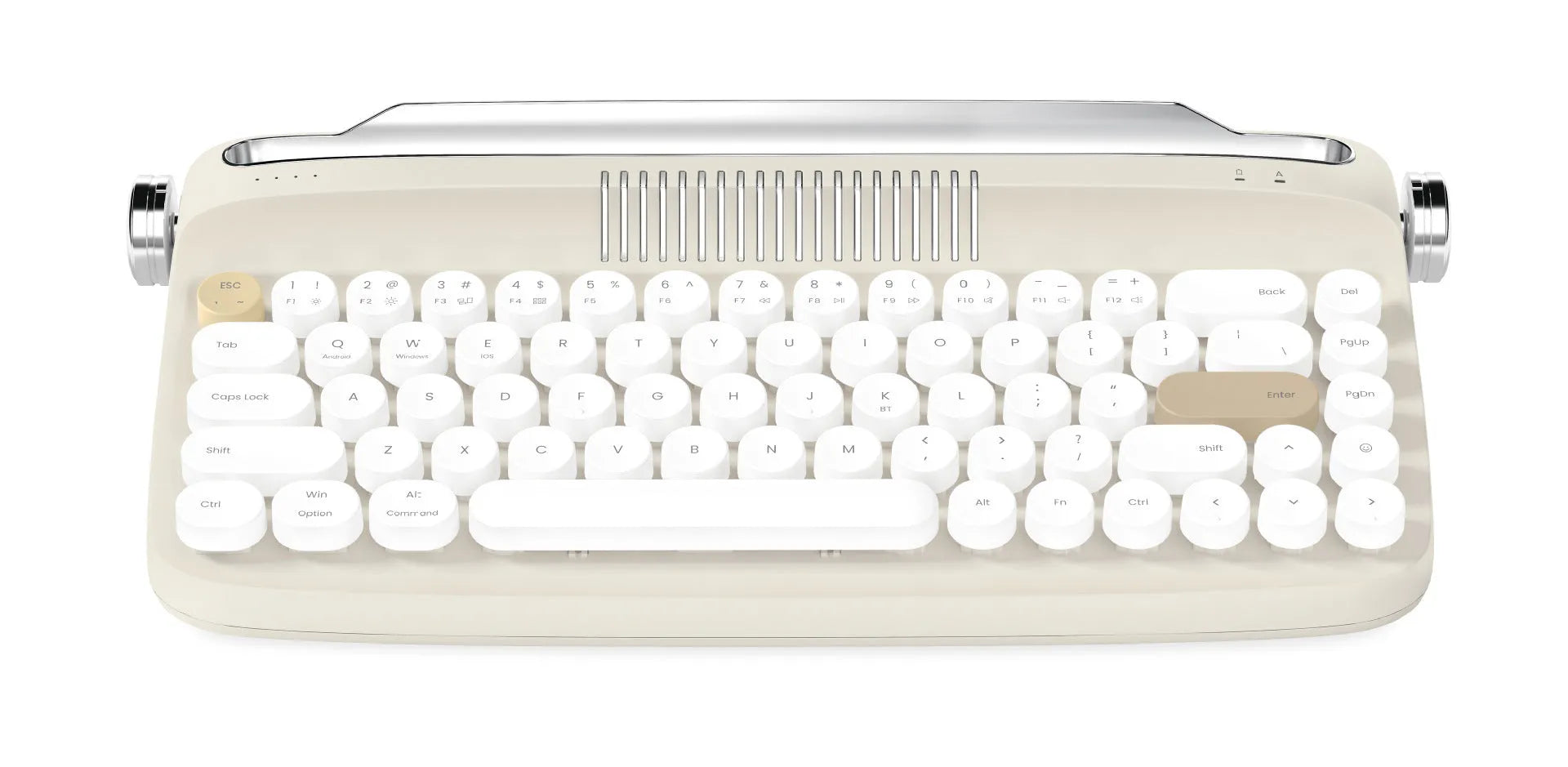 B307 rechargeable retro Bluetooth wireless keyboard in sand beige with ABS construction and retro design