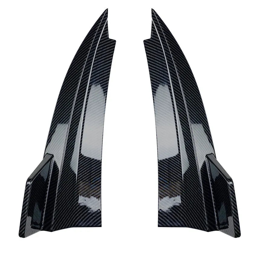 Set of two PP rear cornerite protectors in carbon fibre pattern and piano black finish for car bumper corners