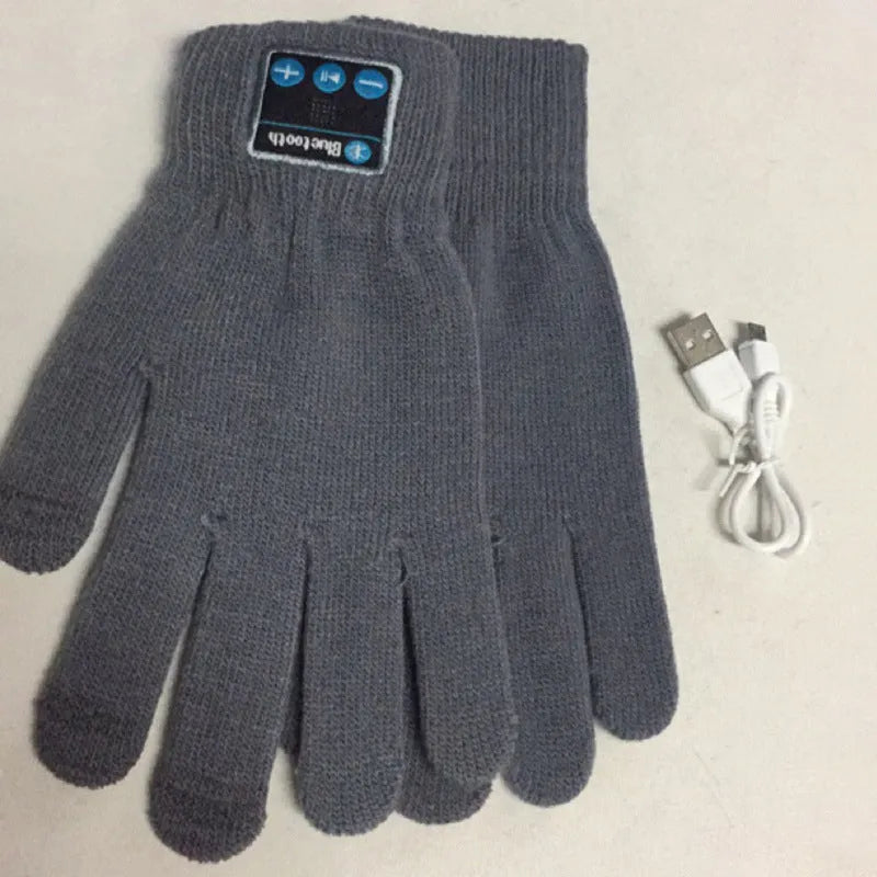 Bluetooth gloves touch screen free size winter cycling gloves yellow windproof non-slip cotton blend embroidery