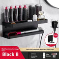 Double-layer punch-free aluminium storage rack for Marcel wavers and hair curlers in white.