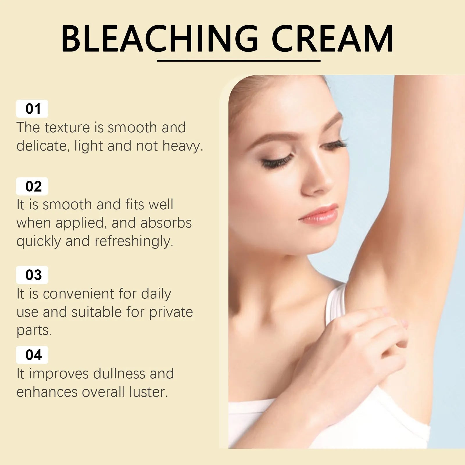 50g jar of vitamin C whitening cream with titanium dioxide for skin lightening