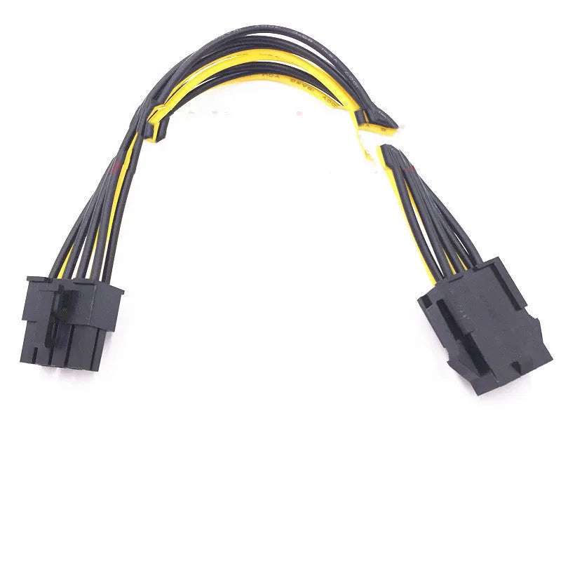20cm long black 6-pin to 8-pin graphics card power extension cable