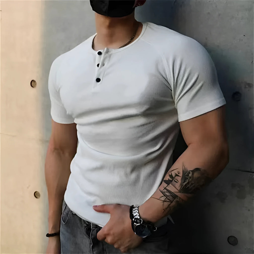 Men's retro cotton short sleeve loose fitness t-shirt in solid colours, sizes M to XXXL
