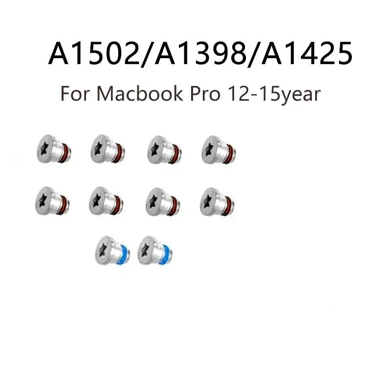 Ten metal replacement screws for MacBook Pro A1502 A1398 A1425 bottom shell.