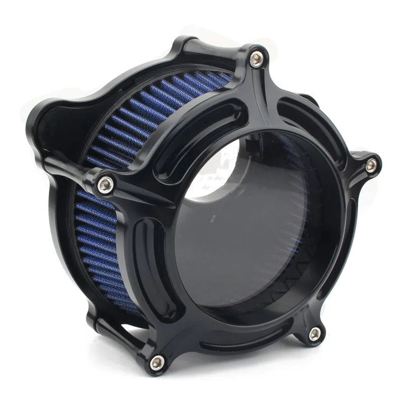 300mm diameter aluminium car air filter housing and cartridge in multiple colour options including electroplated red