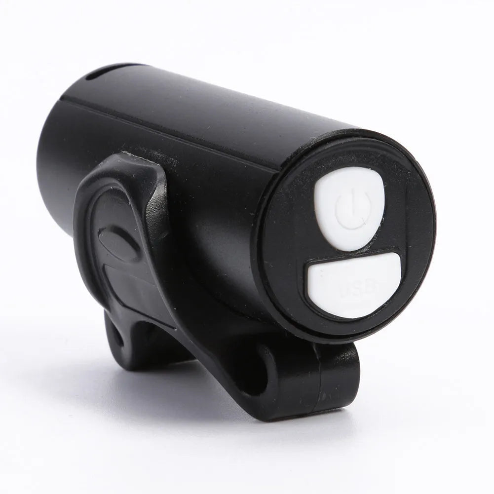 Black USB rechargeable bicycle front light with 350 lumen brightness