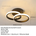 Nordic aluminium ceiling light with remote control in black colour for corridor entrance hall