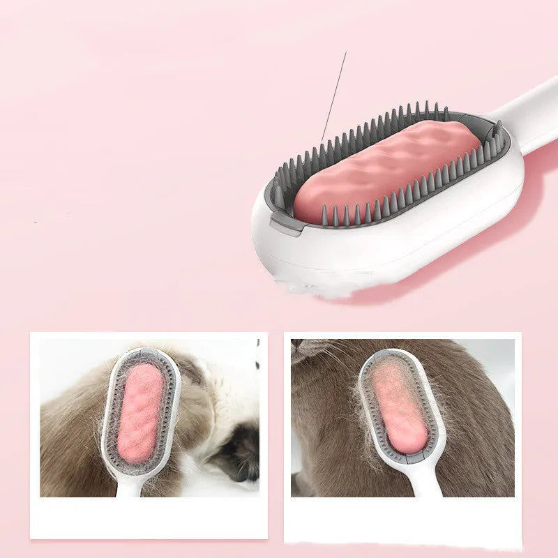 Green plastic pet hair removal comb with disposable adhesive wipes for cats and dogs.