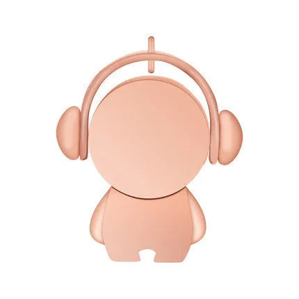 Creative metal USB flash drive with cartoon musician and car design in silver or rose gold colour