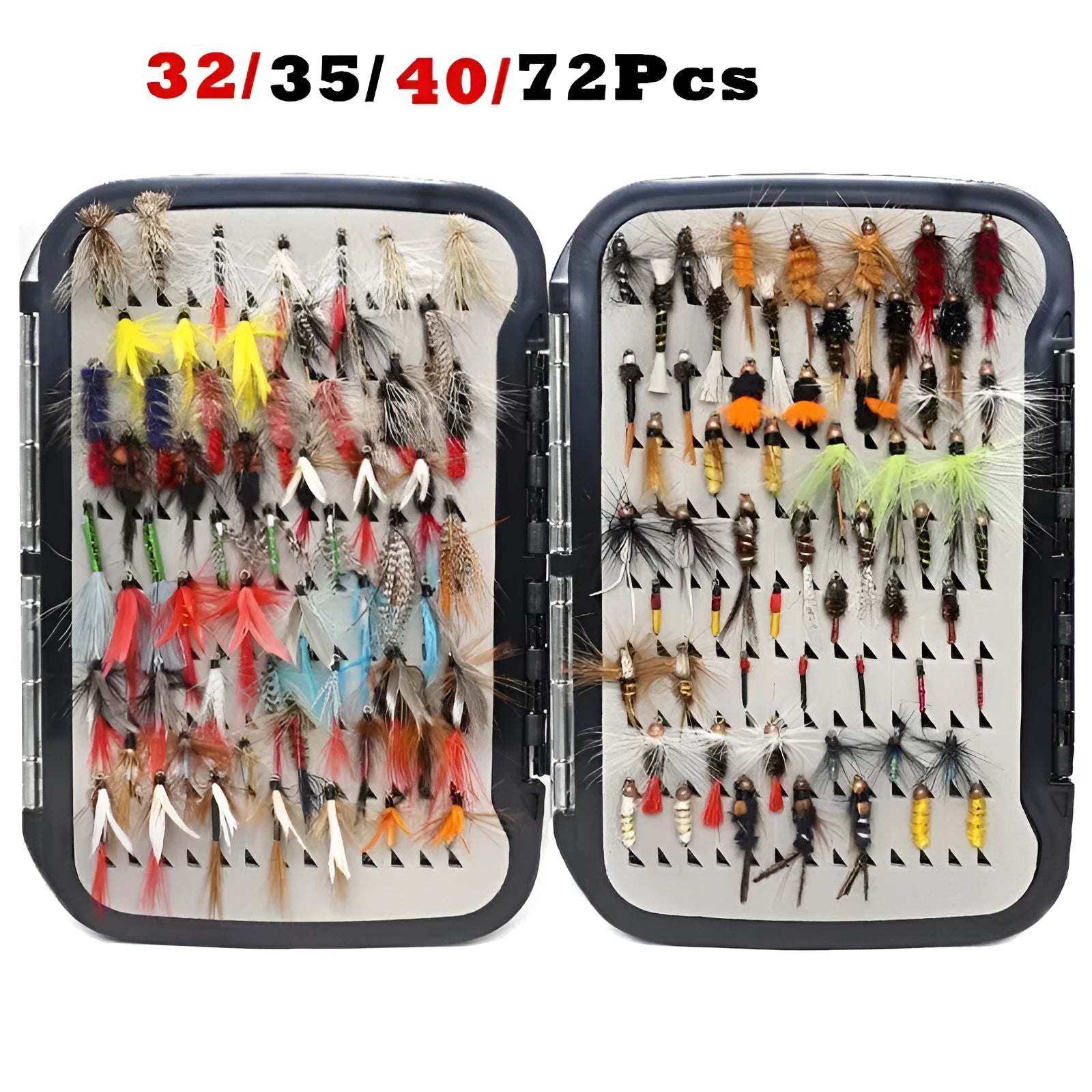 Old gun colour fly hook micro lure set with 114 bionic sequin lures in box
