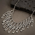 Skull and ghost claw necklace and earrings set in dark style electroplated alloy jewellery