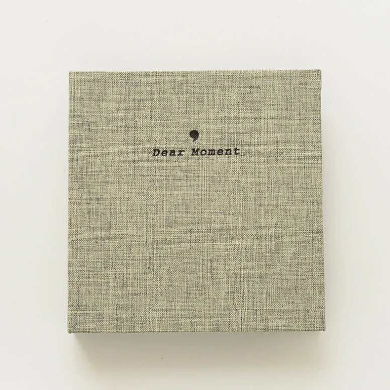 Cotton and linen loose-leaf pocket album for 3-inch and 5-inch photos in beige